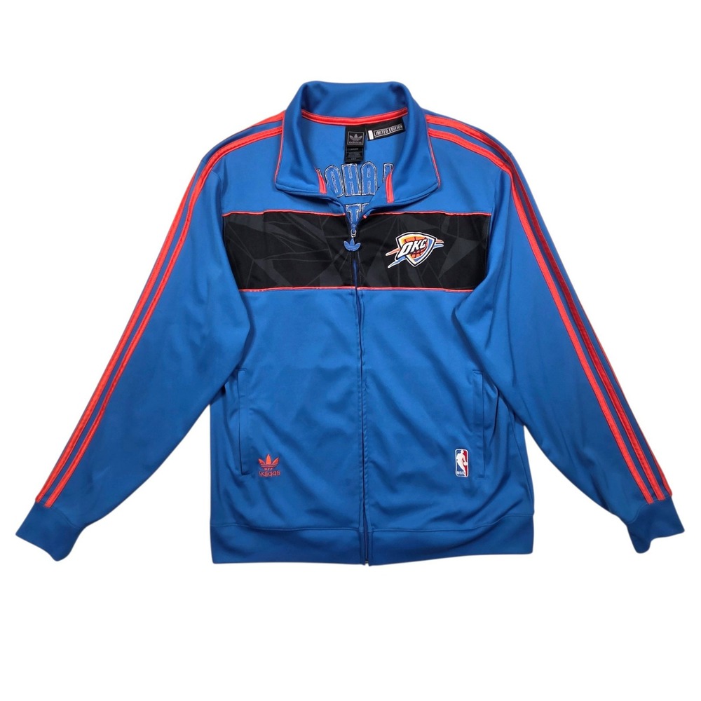 Adidas Oklahoma City Thunder Track Jacket Mens Medium Blue Limited Edition NBA